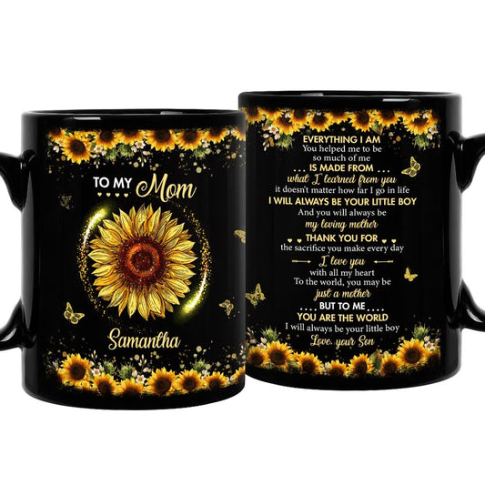 Personalized Mom Mug Sunflower From Son For Mother