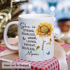 Personalized Mom Mug Sunflower Motivation Gift