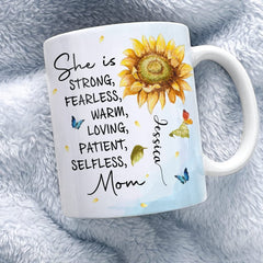 Personalized Mom Mug Sunflower Motivation Gift
