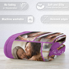 Personalized Mom Photo Blanket Best Mom Ever Gift Mother's Day