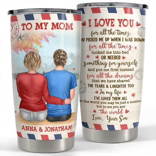 Personalized Mom Tumbler Letter To Mother From Son Best Gift For Mama
