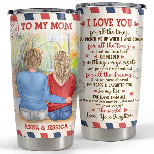 Personalized Mom Tumbler Letter To My Mom I Love You Gift For Mama