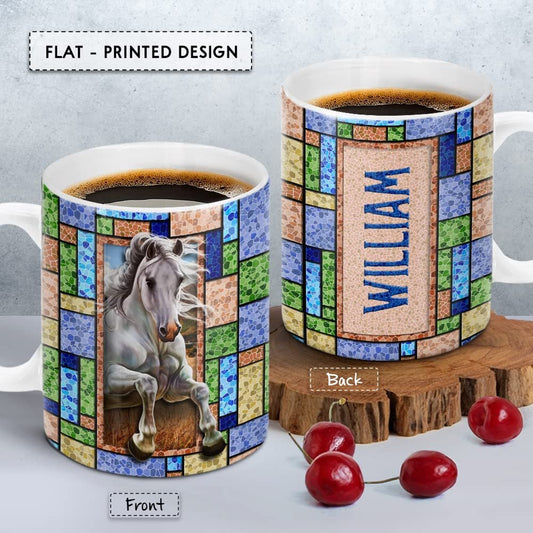 Personalized Mosaic Horse Mug