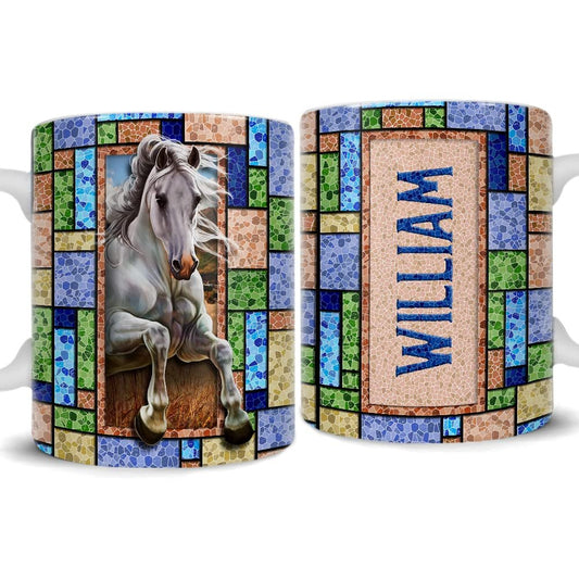 Personalized Mosaic Horse Mug