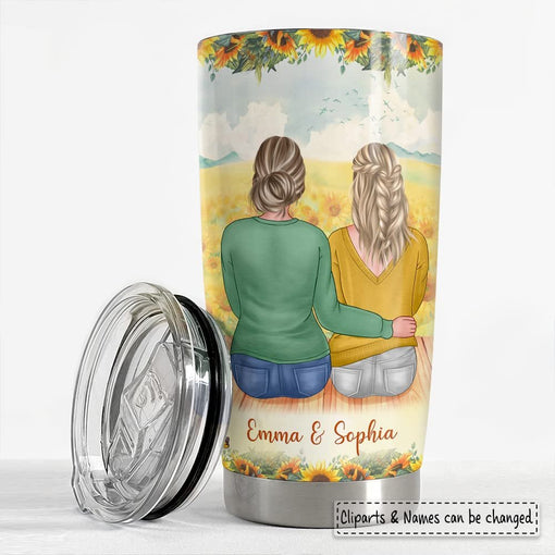 Personalized Mother Daughter Tumbler Sunflower For Woman Mama Girl