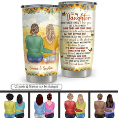 Personalized Mother Daughter Tumbler Sunflower For Woman Mama Girl