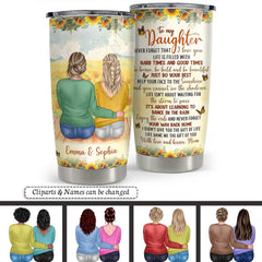 Personalized Mother Daughter Tumbler Sunflower For Woman Mama Girl