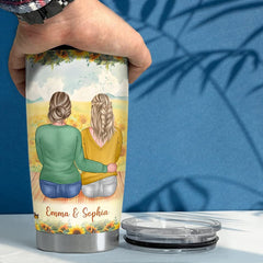 Personalized Mother Daughter Tumbler Sunflower For Woman Mama Girl