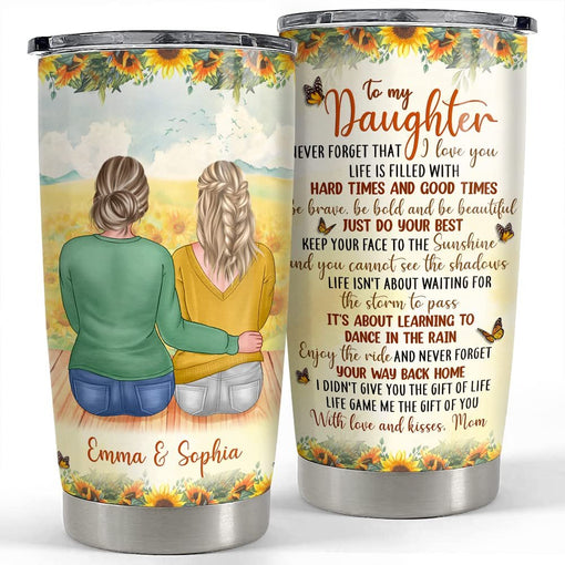 Personalized Mother Daughter Tumbler Sunflower For Woman Mama Girl