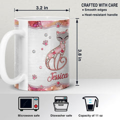 Personalized Mug For Cat Lover Girl Love Cat