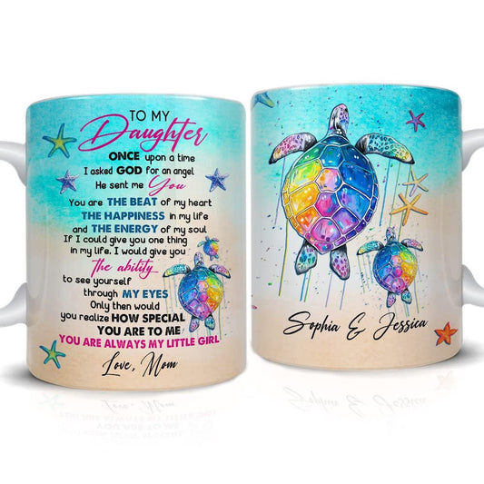 Personalized Mug For Daughter Sea Turtle Watercolor