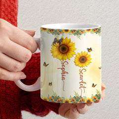Personalized Mug For Daughter Sunflower Mother And Daughter