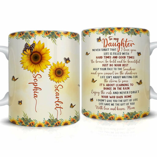 Personalized Mug For Daughter Sunflower Mother And Daughter