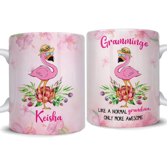 Personalized Mug For Grandma Flamingo
