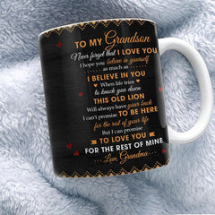 Personalized Mug For Grandson From Grandma Lion