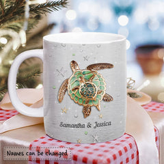 Personalized Mug For Mom Sea Turtle Mother And Daughter