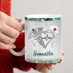 Personalized Mug For Nurse Living The Scrub Life Jewelry Style