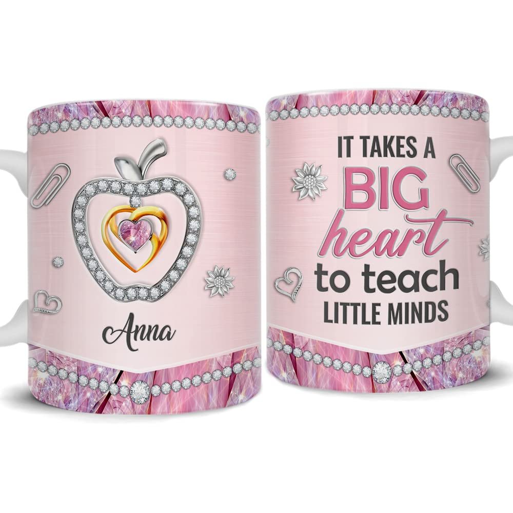 Personalized Mug For Teacher A Big Heart Apple