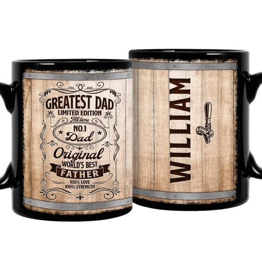 Personalized Mug Greatest Dad Wine Barrel Mug