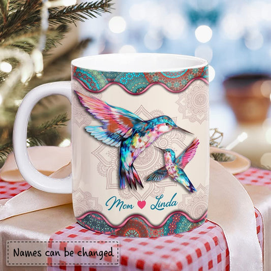Personalized Mug Hummingbird Mother & Daughter Linked Together