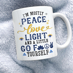 Personalized Mug I'm Mostly Peace Love Light Yoga Girl