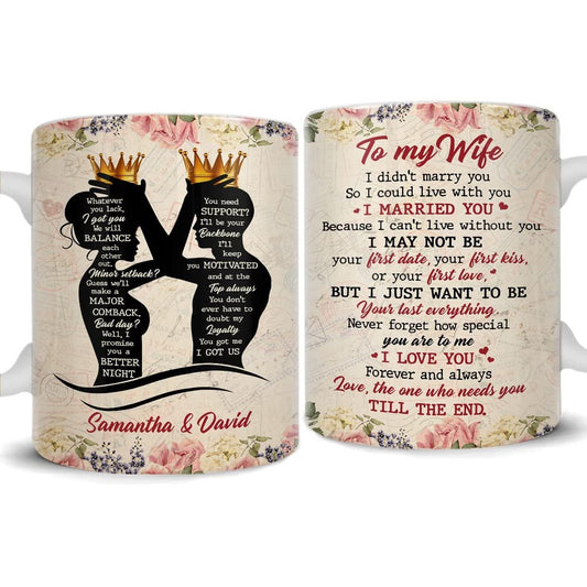 Personalized Mug To My Wife Vintage Roses