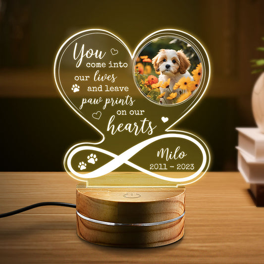 Personalized Night Light Heart Design With Custom Dog Photo