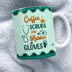 Personalized Nurse Mug Srubs Rubber Gloves Custom Name