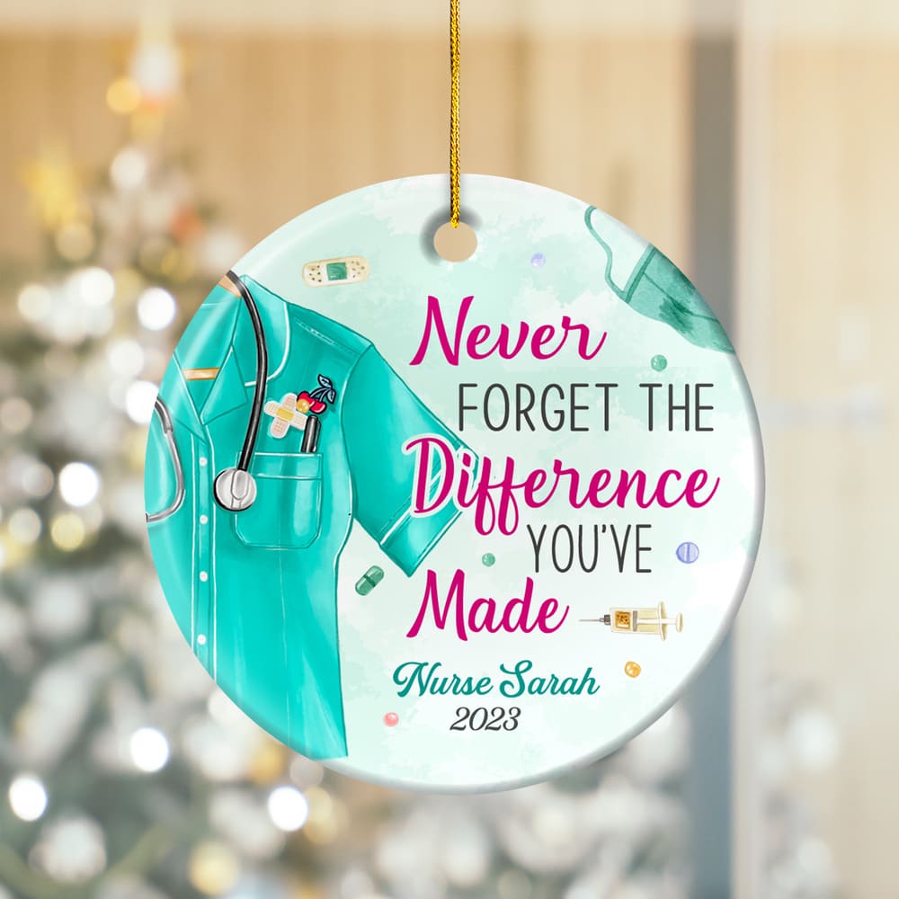 Inspirational Personalized Nurse Ornament, a heartfelt tribute among nurse retirement gifts