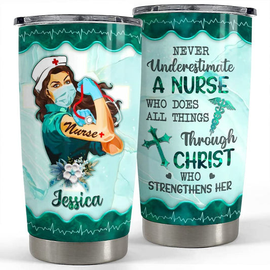 Personalized Nurse Tumbler Motivation Custom Name For Nurse Women