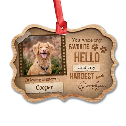 Personalized Ornament Dog Memorial Favorite Hello Hardest