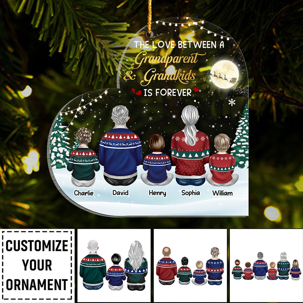 Personalized Ornament For Grandparents Love Grandkids Forever