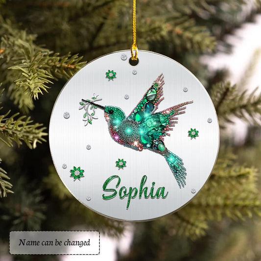 Personalized Ornament Hummingbird Jewelry Style Christmas