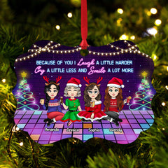 Personalized Ornament for Besties Because Of You I Laugh Harder