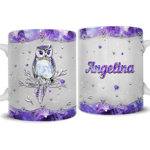 Personalized Owl Mug Jewelry Drawing Style