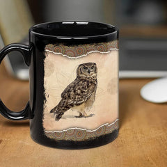 Personalized Owl Mug With Custom Name Mandala Pattern