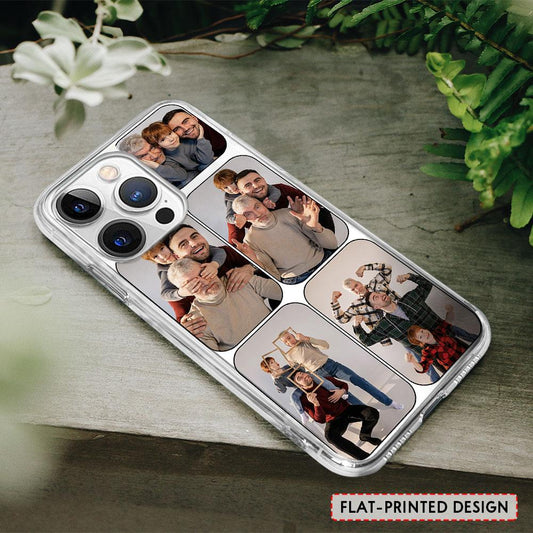 Personalized Phone Case Collage 5 Photos of Dad Son