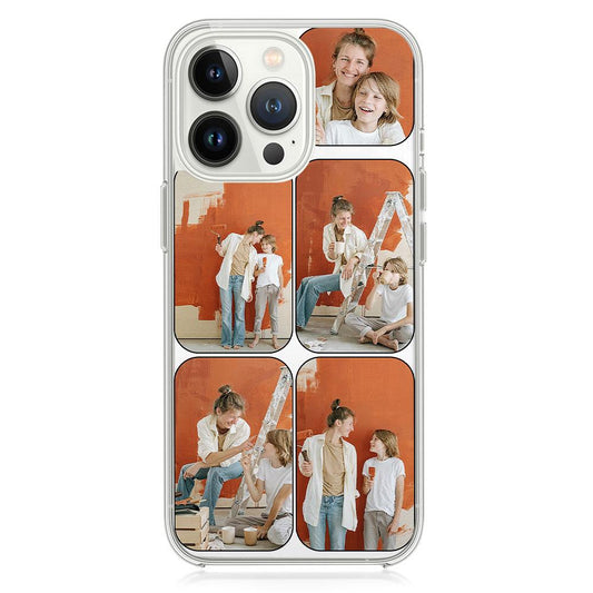Personalized Phone Case Collage 5 Photos of Mom Son