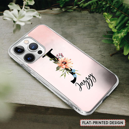 Personalized Phone Case Monogram Flower Name