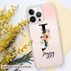 Personalized Phone Case Monogram Flower Name