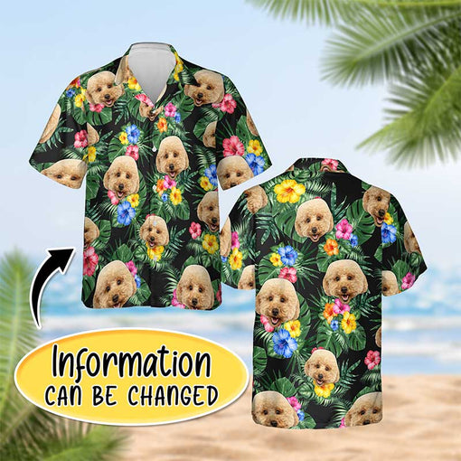 Personalized Photo Hawaiian Shirt Custom Pet And Floral Art