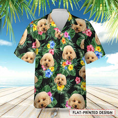 Personalized Photo Hawaiian Shirt Custom Pet And Floral Art