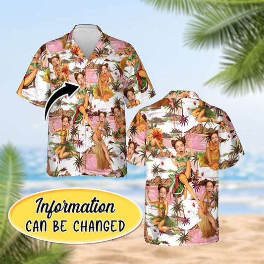 Personalized Photo Hawaiian Shirt Custom Woman Face With Tropical Style