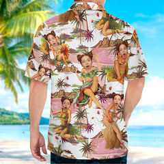 Personalized Photo Hawaiian Shirt Custom Woman Face With Tropical Style