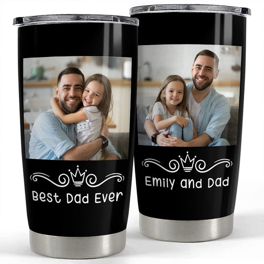 Personalized Photo Tumbler For Dad Gift On Father Day Family Gift