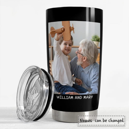 Personalized Photo Tumbler For Grandpa Gift On Father Day Dad Style
