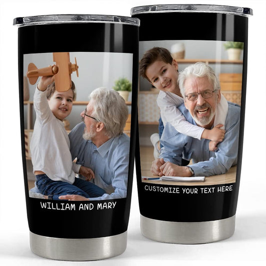 Capture cherished moments with Grandpa and celebrate Father's Day with this personalized Photo Tumbler.