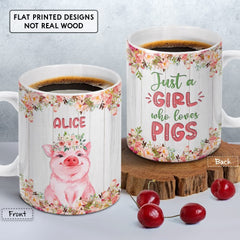 Personalized Pig Mug Girl Who Loves Pigs