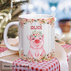 Personalized Pig Mug Girl Who Loves Pigs