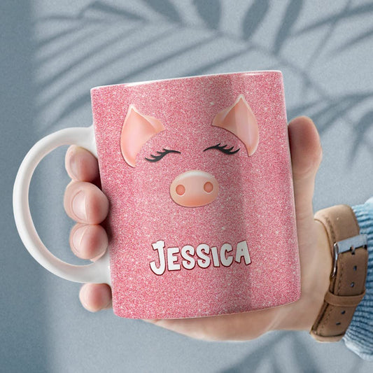 Personalized Pink Pig Mug Cute Gift
